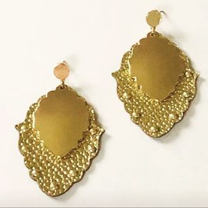 Gold Leatherette Studded Earrings